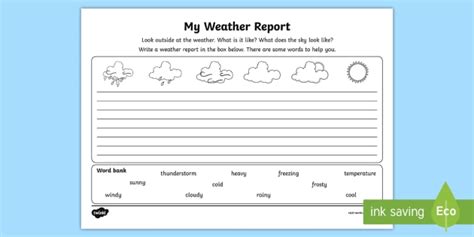 Children’s Weather Report Template | Twinkl Resources