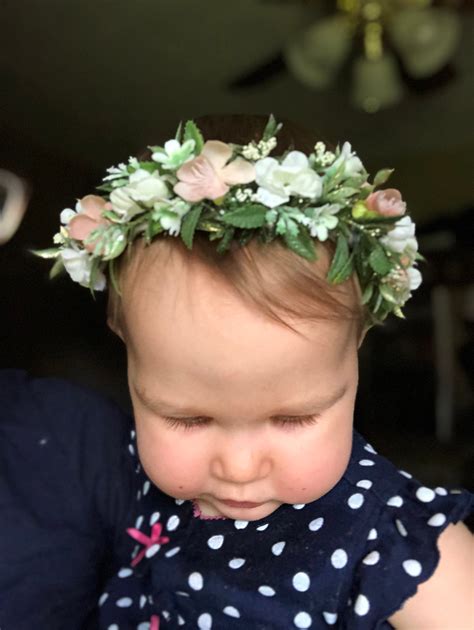 Flower Crown, Toddler Flower Crown, Newborn Flower Crown, Tieback Flower Crown, Birthday Crown ...