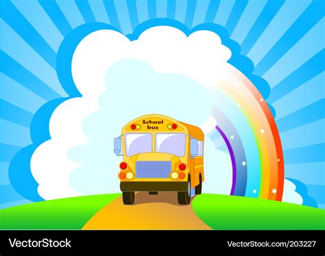 Yellow school bus background Royalty Free Vector Image