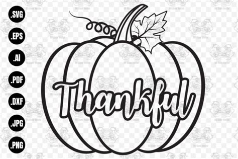 Thankful Svg - Pumpkin Svg, Thanksgiving Graphic by 99SiamVector · Creative Fabrica