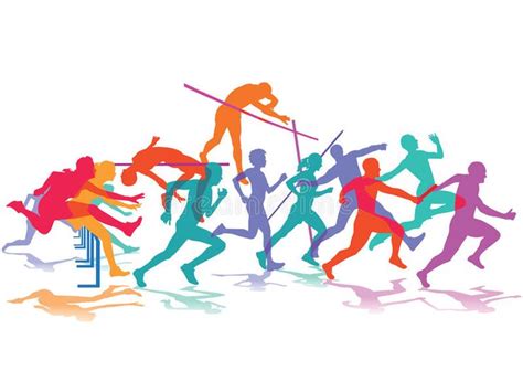 Athletes in action. Illustration of athletes taking part in various ...