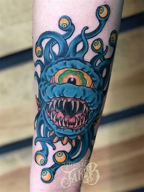 Dungeons & Dragons Beholder Tattoo - Tattoos by Jake B | Traditional hand tattoo, Wizard tattoo ...