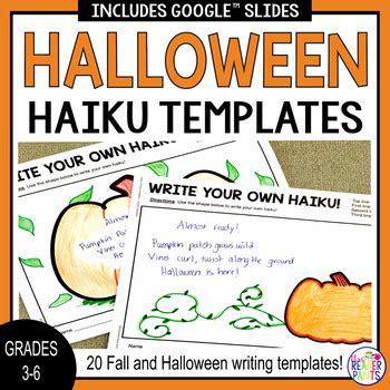 Halloween Haiku Writing Templates - Poetry Writing - Halloween Activity