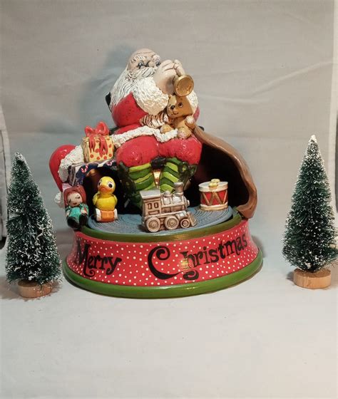 Santa Animated Music Box Handmade, Ceramic, 1985, Christmas Decoration, Vintage - Etsy