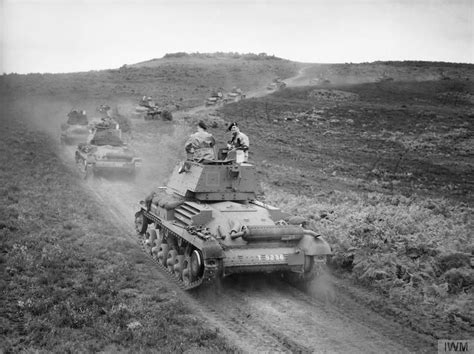 Cruiser Mk I tanks of 5th Royal Tank Regiment, 3rd Armoured Brigade, 1st Armoured Division, on ...