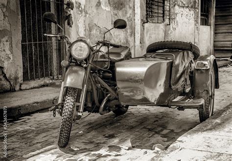 vintage motorcycle with sidecar Stock Photo | Adobe Stock