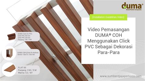 Petunjuk Pemasangan Profil COH (Click-On Hollow) DUMA® Dengan Click PVC (Installation Guidelines ...