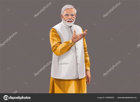 Vector Cartoon Illustration Indian Prime Minister Narendra Modi ...