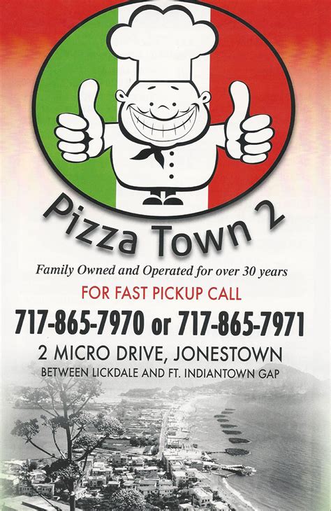 Pizza Town II & Italian Restaurant menu in Jonestown, Pennsylvania