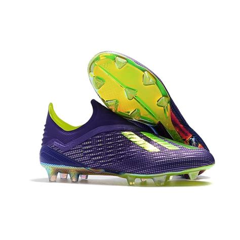 New adidas X 18+ FG Soccer Cleat - Purple Green