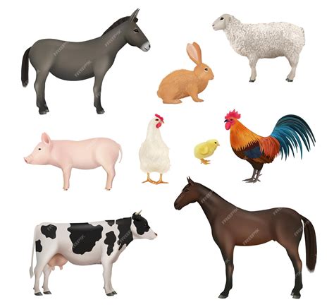 Premium Vector | Domestic animals Farm birds chickens active animal ...