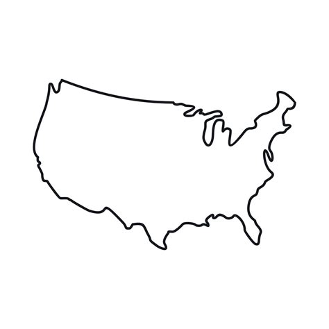 USA map icon, outline style 14486371 Vector Art at Vecteezy