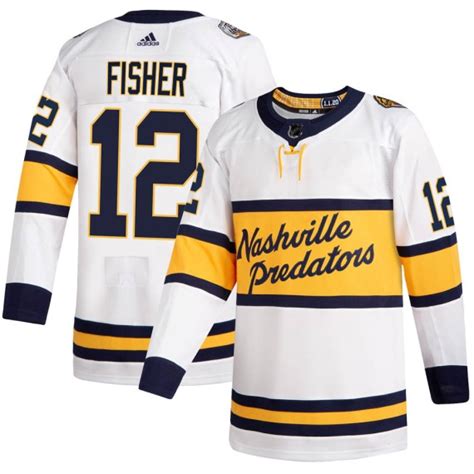 Nashville Predators Mike Fisher Official White Adidas Authentic Youth ...