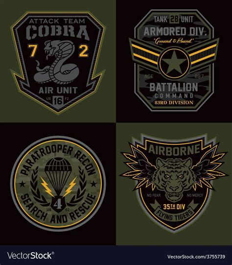 Special unit military emblems graphics vector image on | Military graphics, Military patch ...