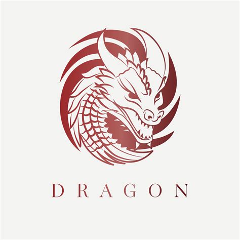 Dragon vector logo design. Round fantasy creature vector icon symbol. 26718426 Vector Art at ...