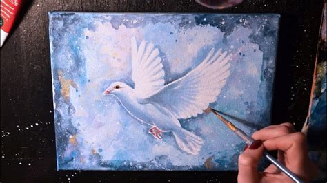 SPEED PAINTING - White Dove - Acrylic on Canvas - YouTube