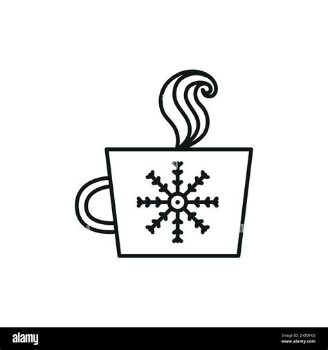 christmas mug of hot drink hand drawn outline doodle icon. Coffee mug ...