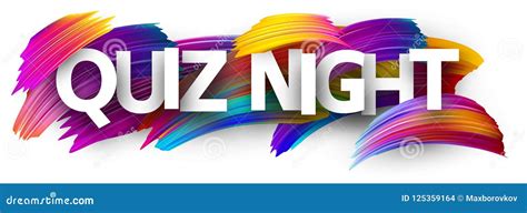 Quiz Night Poster with Colorful Brush Strokes. Stock Vector - Illustration of brush, vector ...