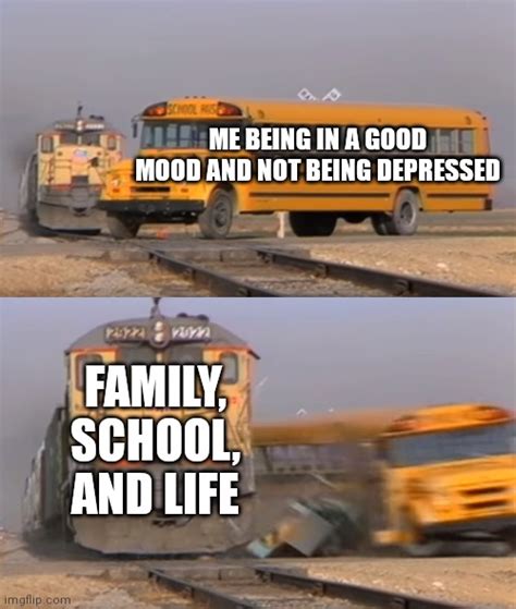 A train hitting a school bus - Imgflip