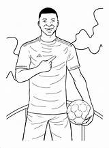 Jugador De Fútbol Kylian Mbappé Para Colorear Imprimir E Dibujar  sketch template