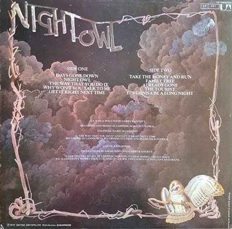 Gerry Rafferty - Night Owl - Vinyl LP 33T - Melodisque