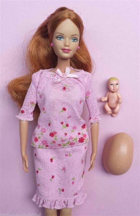 Pregnant Midge Barbie Doll Pink Dress Happy Family Baby Bump | eBay in ...