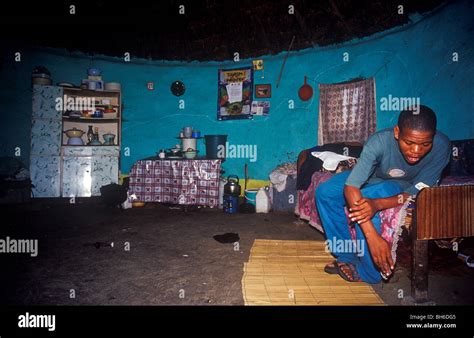 Inside od traditional Zulu hut, South Africa Stock Photo - Alamy