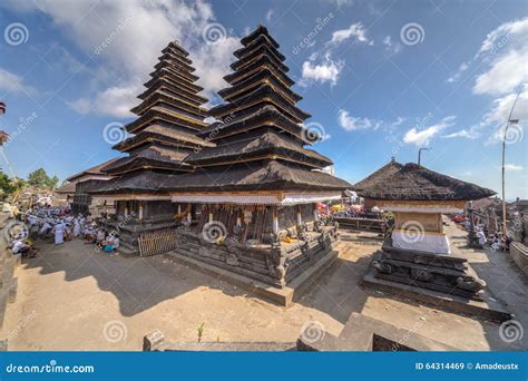 Village of Besakih, Bali/Indonesia - Circa October 2015: Wooden Pagoda ...