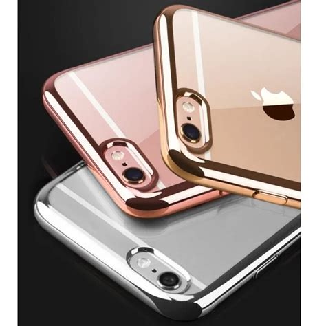 Fashion Rose gold Luxury Plating Case For iPhone X XS MAX XR Soft Clear TPU Cover For iPhone 6 7 ...