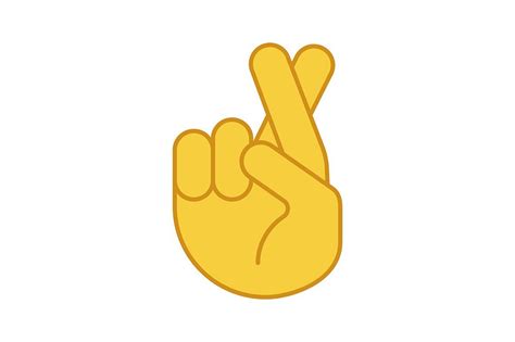 Fingers crossed emoji color icon | Crossed fingers, Emoji, Glyph icon