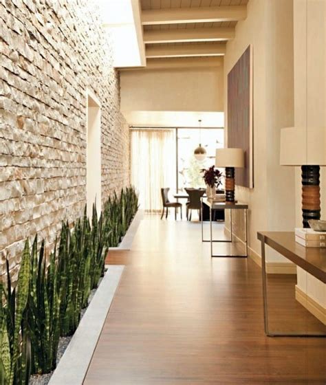 Receive the natural home - natural stone wall in the living room