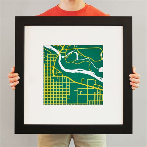 University of Oregon Campus Map Art by City Prints - The Map Shop