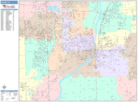 Joliet Illinois Wall Map (Color Cast Style) by MarketMAPS - MapSales