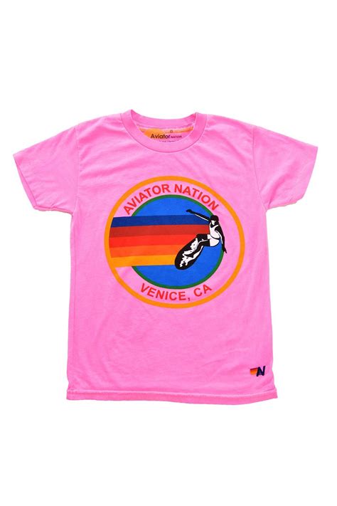 KID'S AVIATOR NATION TEE - NEON PINK - Aviator Nation