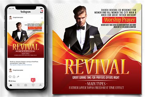 Church Revival Square Flyer By Designhub | TheHungryJPEG