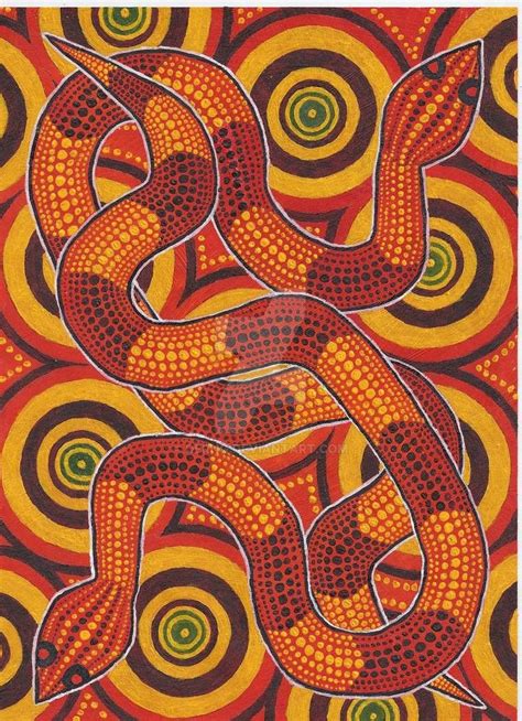 Aboriginal Snakes by derng on DeviantArt | Aboriginal dot art ...