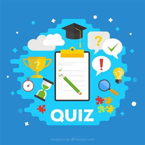 Quiz background with items in flat design Vector | Free Download