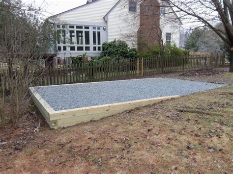 shed foundation | gravel shed pad | Backyard | Pinterest