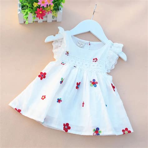 2016 summer cotton newborn baby dress print baby girl clothes fly sleeve infant princess dress ...