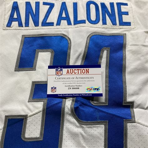 Crucial Catch - Lions Alex Anzalone Game Worn Jersey (10/24/21) Size 42 With Captains Patch ...