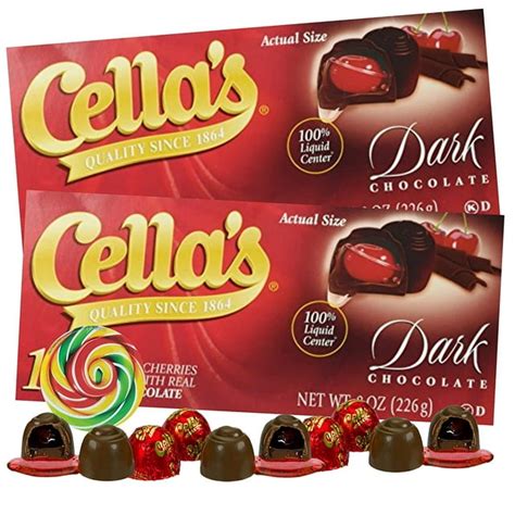 Cella's Dark Chocolate Covered Cherries, Valentine's Day Candy, Pack of ...