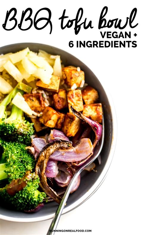 Easy Vegan BBQ Tofu Bowls - Running on Real Food