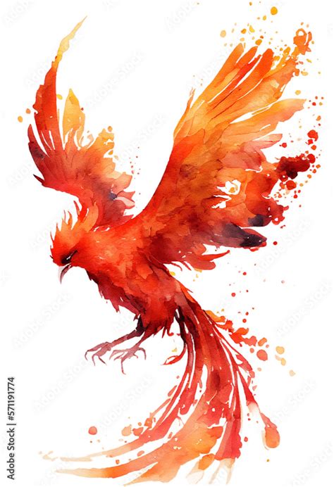 watercolor painting of a phoenix bird on a transparent background, png ...