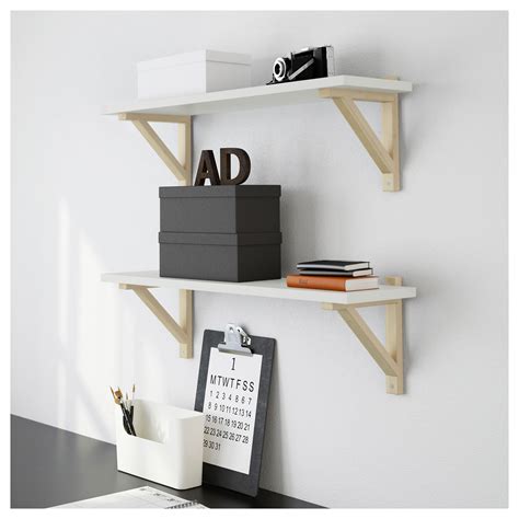 EKBY VALTER/EKBY ÖSTEN wall shelf, white/birch, 79x21 cm | IKEA Indonesia