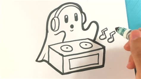 EASY How to Draw GHOST DJ - Halloween Drawings - YouTube