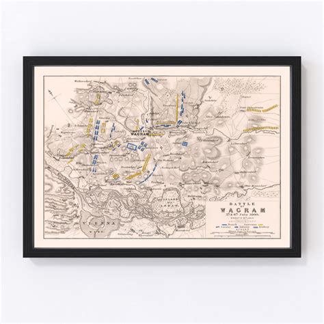 Vintage Map of the Battle of Wagram, 1809 by Ted's Vintage Art