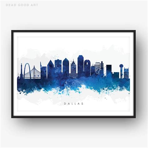 Dallas Skyline Watercolor at PaintingValley.com | Explore collection of ...