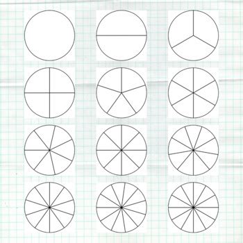 Fractions - Pie Chart Cliparts - Math Printable Graphics - Commercial Use