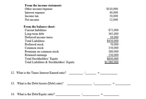 Solved From the income statement: Other income/expense | Chegg.com