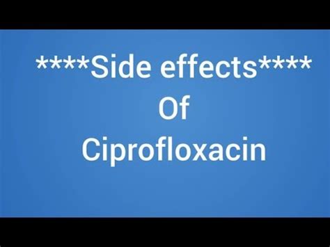 Ciprofloxacin Side Effects and Pharmacology, Interactions,Dosage & Administration - YouTube